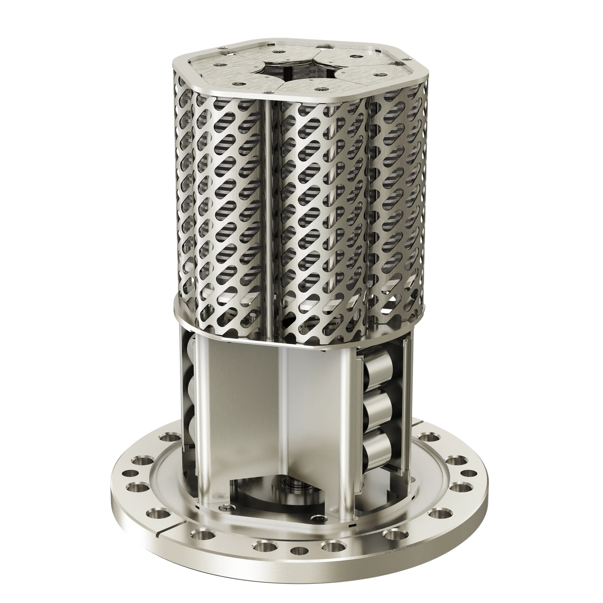 HyTan NEG-Ion pump, 1500 series NEG module, Ø98 mm body with 6 CFF flange and SAFECONN high-voltage feedthrough