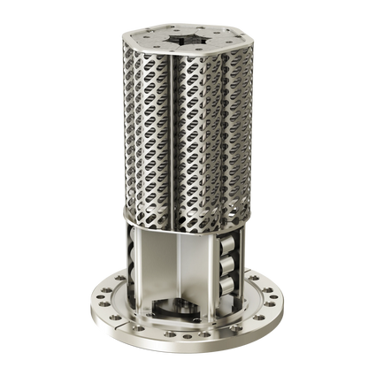 HyTan NEG-Ion pump, 2000 series NEG module, Ø98 mm body with 6 CFF flange and SAFECONN high-voltage feedthrough