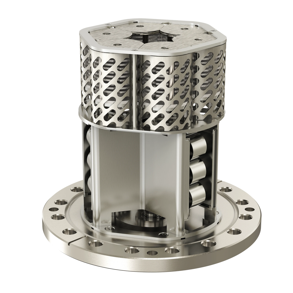 HyTan NEG-Ion pump, 600 series NEG module, Ø98 mm body with 6 CFF flange and SAFECONN high-voltage feedthrough