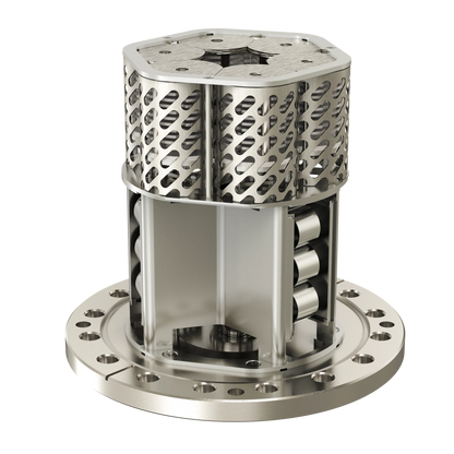 HyTan NEG-Ion pump, 600 series NEG module, Ø98 mm body with 6 CFF flange and SAFECONN high-voltage feedthrough