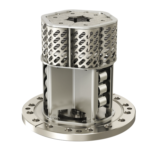 HyTan NEG-Ion pump, 600 series NEG module, Ø98 mm body with 6 CFF flange and SAFECONN high-voltage feedthrough